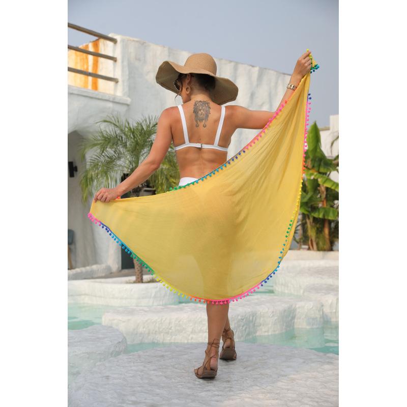 Europe And The United States Colorful Tassel Gauze Cage Splicing Beach Skirt Strappy Bustier Skirt