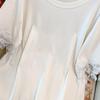 Plus Size Women's Loose Round Neck Mid-Length Short Sleeve T-Shirt (Bust 150/160)