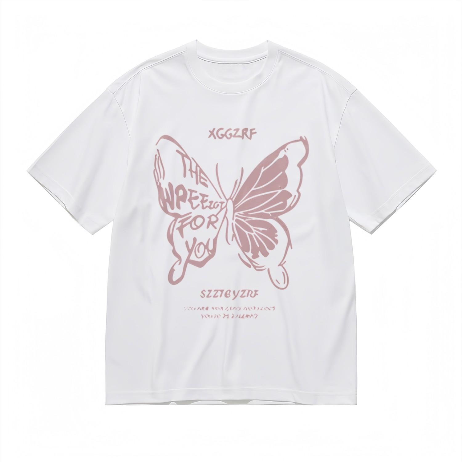 Women s Trend Comfy Breathable Classic T-Shirt Mens Womens Tees Top Delicate Wing Graphic Design Tee 4XL