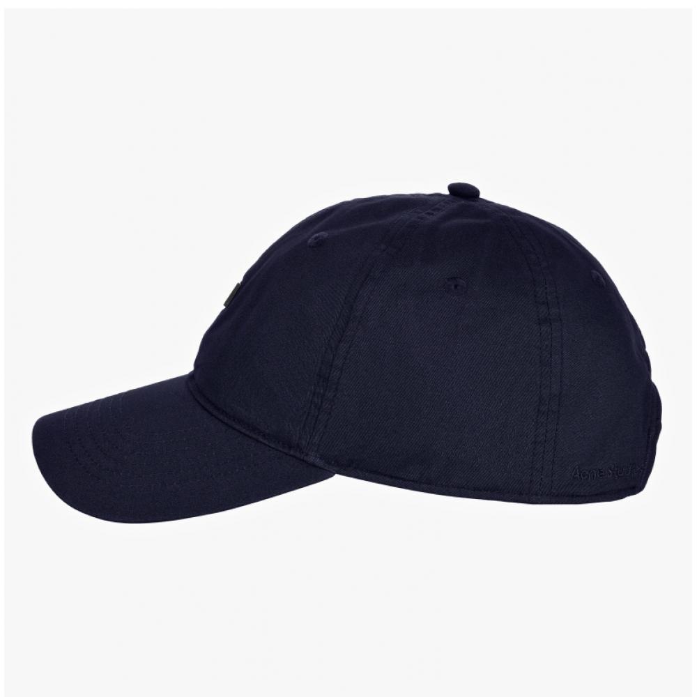 Acne Studio C40389 Navy Blue  885  Face Logo Metal Patch Ball Cap