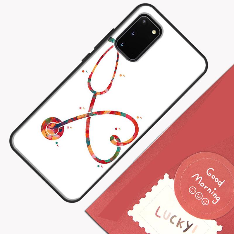 Cute Stethoscope Heart Phone Case For Samsung Galaxy S26 S25 S24 S20 S21 S22 S23 Ultra S10 Plus S25 FE Cover Shell