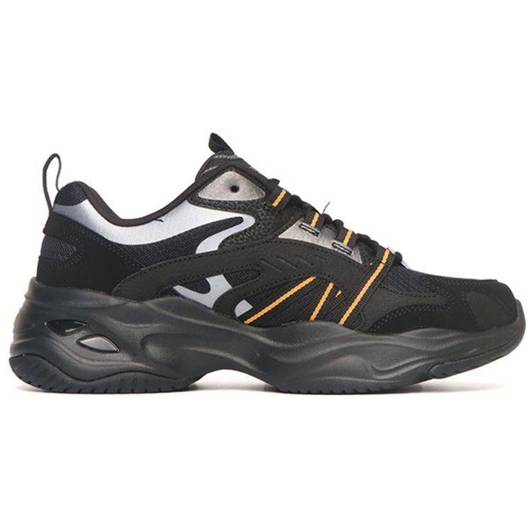 Skechers D'LITES 4.0 Men Black Low Top Casual Shoes Mesh Leather Comfortable Retro 237410-BKOR