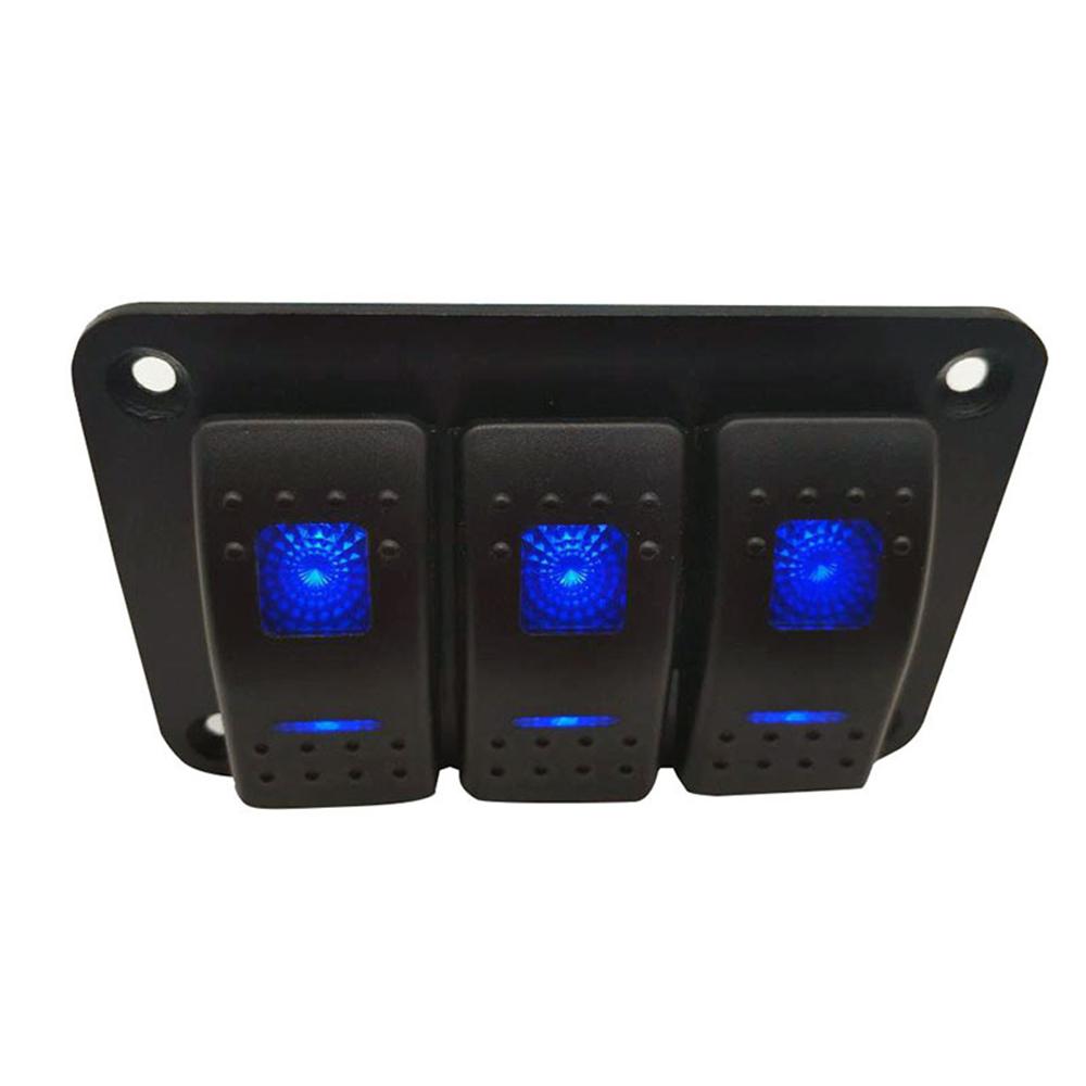 3-Gang Toggle Rocker Switch Panel for Car/Boat/Marine/RV