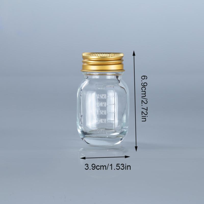 NEW Leak-proof 30ml Glass Bottle with Secure Lid, Refillable Powder & Capsule Storage Bottle, Ideal for Medicine & DIY Crafts
