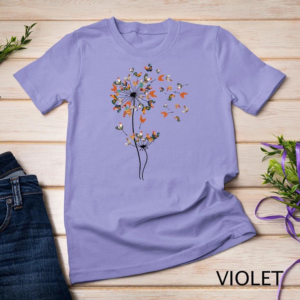 Dandelion Chicken Flower Shirt - Floral Chicken Tree Lover Unisex T-shirt 11 2XL
