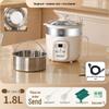 Small Electric Steamer & Rice Cooker: 304 Stainless Steel, 1-3 Person Capacity, Multi-function for Cooking, Steaming & Boiling