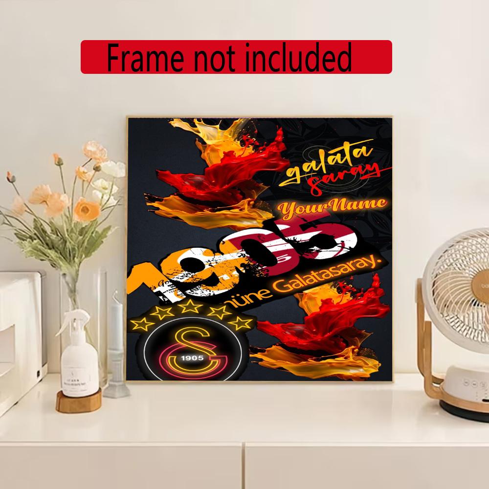 Galatasaray Customize Text Diamond Painting Round Diamond Mosaic Suitable For Beginners Diamond Painting Rhinestones Gift Frameless
