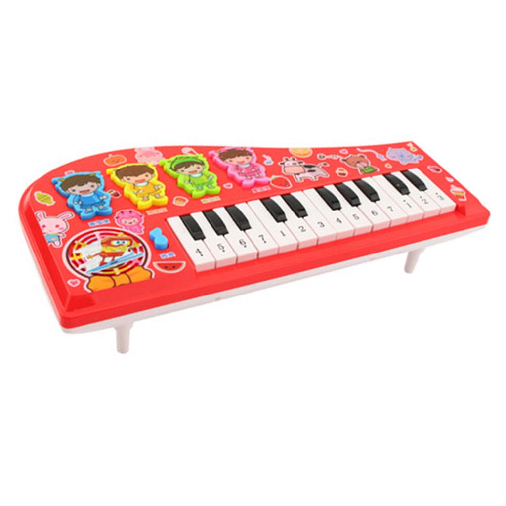 Kids Piano Toy Keyboard Cartoon Multi Function Electronic Instrument for Beginners Red