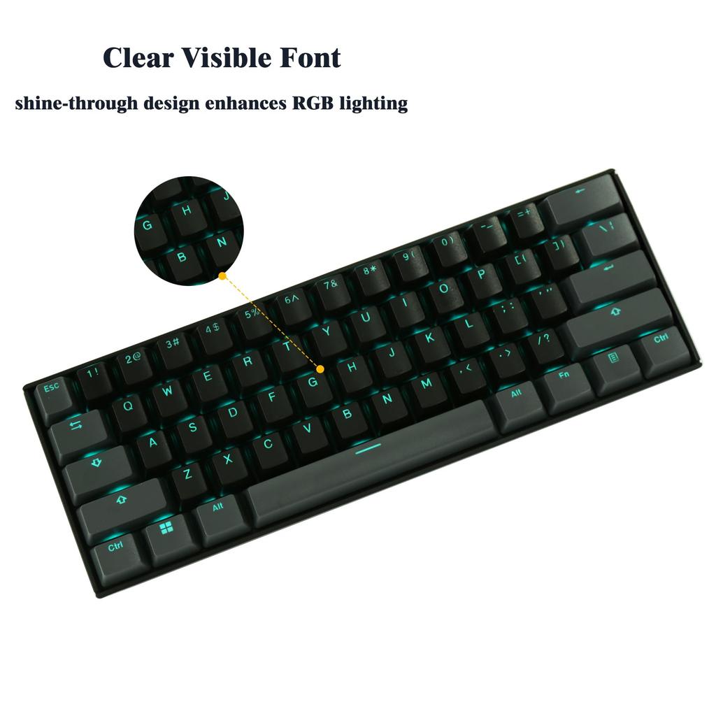 Happy Balls Backlit Double-Shot Cherry MX Keycaps, Black and Gray Combo, Fits 6187104 MX Switches on Mechanical Keyboards