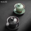 Gaiwan Taza de Té de Cerámica Retro Hecho a Mano Cerámica Cuenco de Té Juego de Té Doméstico Vajilla para Viaje Taza Personal Ceremonia del Té China