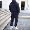 Men's European And American Youth Sport Multi-Pocket Hoodie Workwear Set