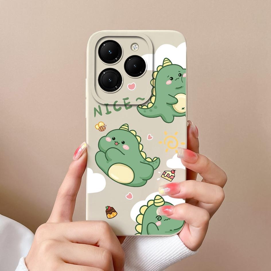 

Чехол для телефона Itel RS4 Infinix GT 20 Pro Hot 40 Zero 30 Note 40 Pro + 5G задняя крышка прекрасная защитная пленка для экрана в виде динозавра матовый жидкий мягкий силиконовый бампер itel S24