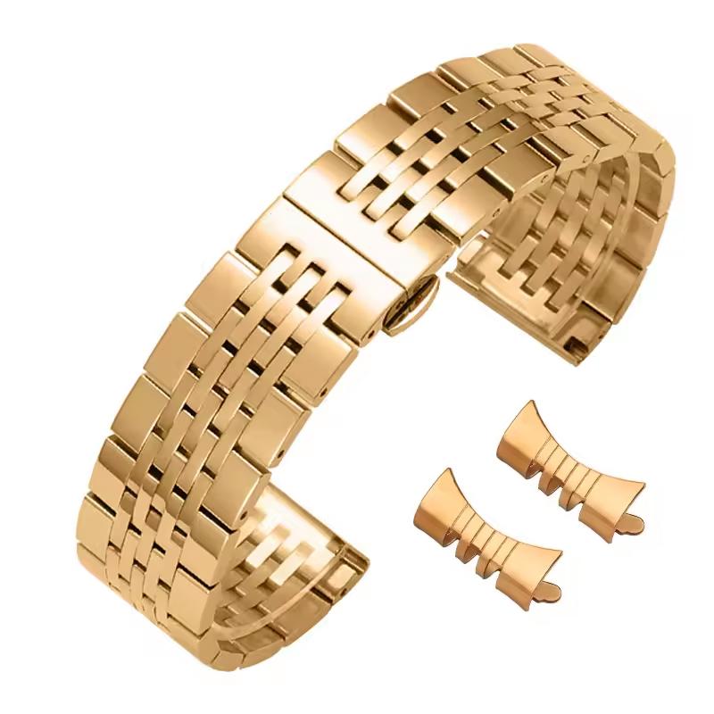 Nerezový náramek pro 20mm 21mm 22mm 18mm 19mm řemínek k hodinkám pro Tissot T006 MIDO Classic Oris Seiko Zakřivený konec řemínku k hodinkám