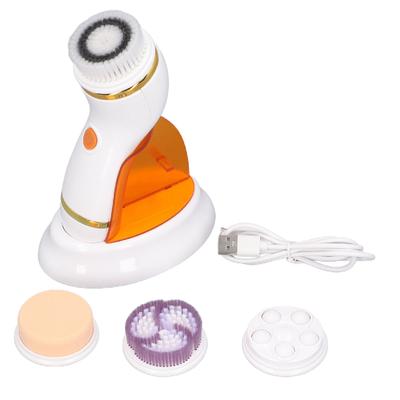 Facial Cleansing Brush Vibration Massage Promote Circulation Electric Face Wash Brush with 3 Heads