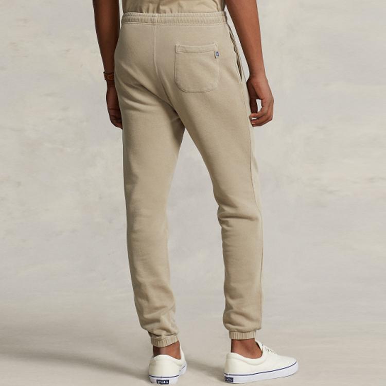 Polo Ralph Lauren SS23 Solid Color Organic Cotton Drawstring Cuffed Knit Sweatpants Men Sweatpants Khaki MNPOPNT1BQ20328-250