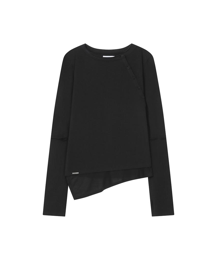 MISEKI SEOUL Slash Button Layered Long Sleeve Black