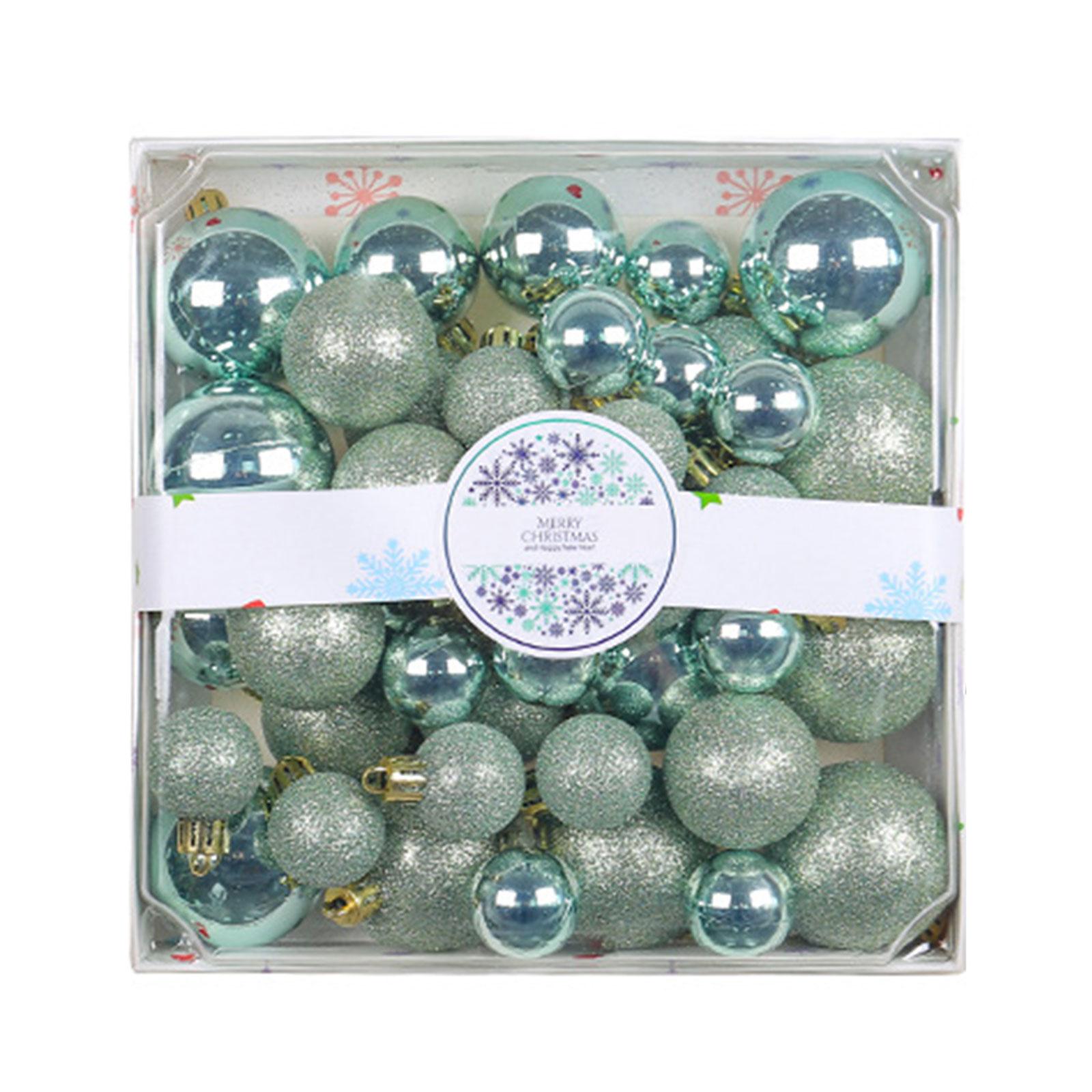 

Набор из 44 шт. Небьющиеся рождественские шары Прочный пластик Подвесные украшения для елки Набор декоров для праздничных украшений зелёный