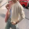 Retro gentle wind small gold buckle knitted sweater women's cardigan spring and autumn new thin women's jacket soft waxy versatile