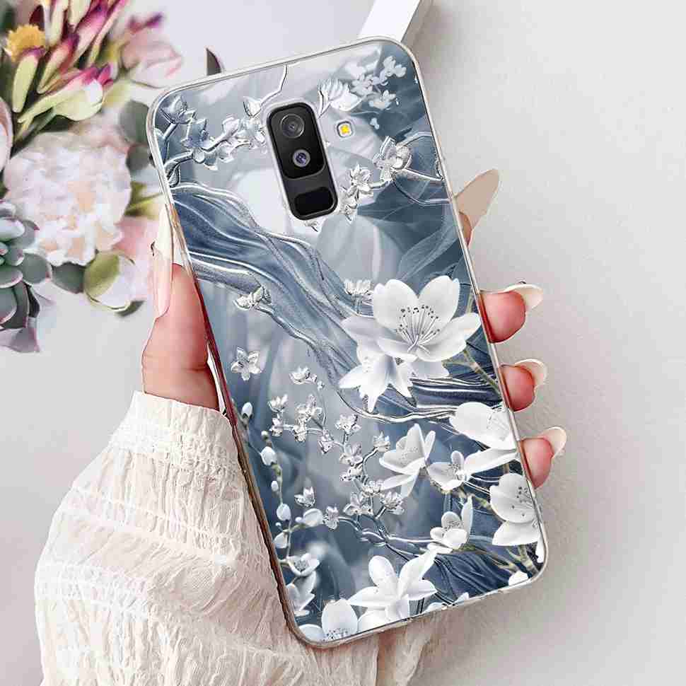 For Samsung Galaxy A6+ 2018 6.0" Case SM-A605FN Cartoon Cat Soft Silicone Cover For Samsung A6+ A6 Plus 2018 New Flower Bumper