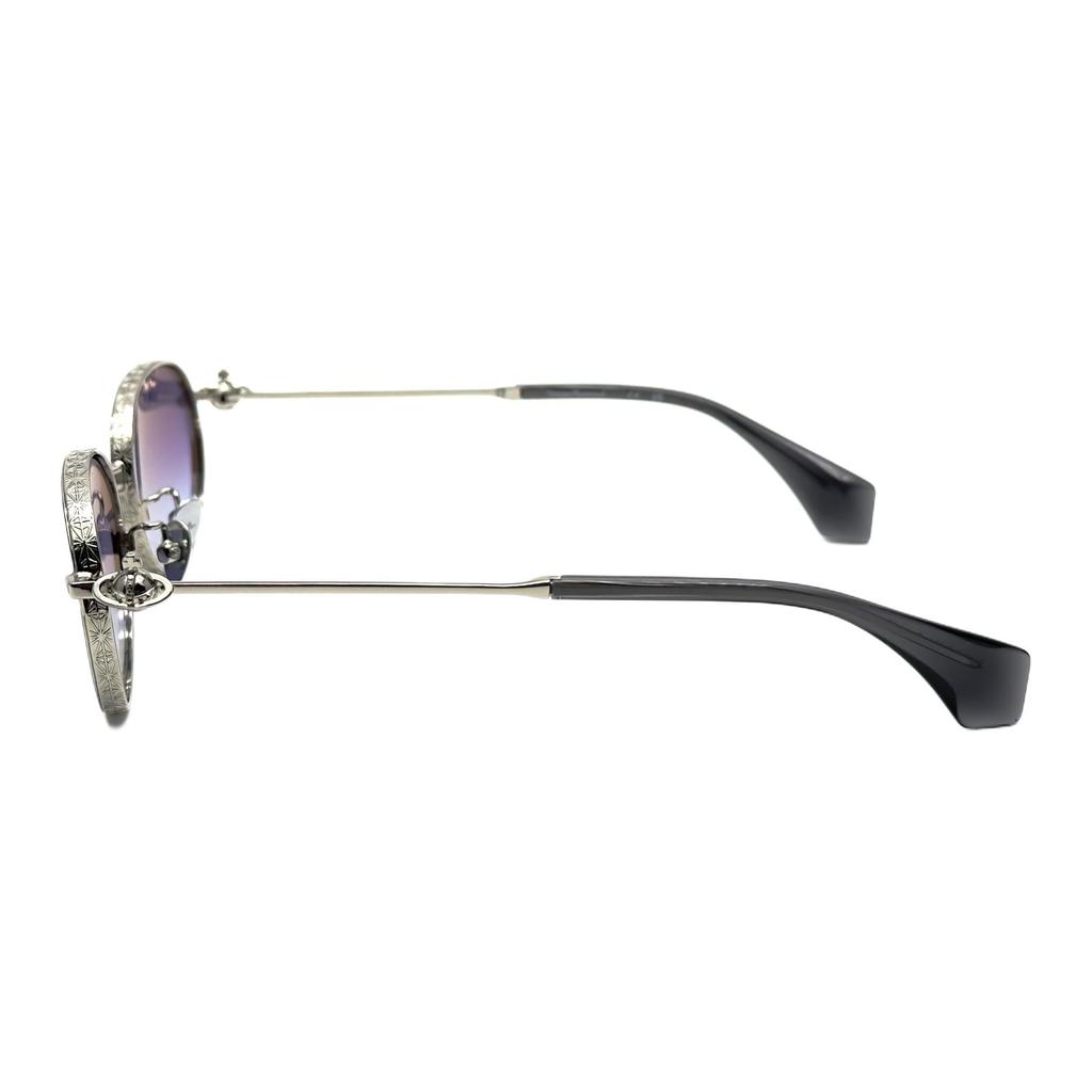 Vivienne Westwood Oval Sunglasses With Hollow Logo Design Unisex sunglasses Gold VW7022-1-867