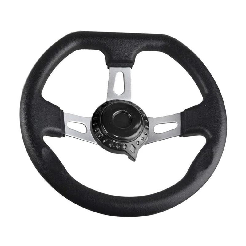 270 Mm Go Kart Steering Wheel 3 Spokes Vehicle PU Foam Interior