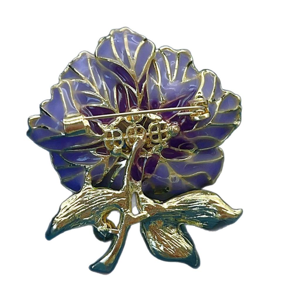 Emaliowana broszka z kwiatem piwonii Luksusowa przypinka do klapy dla kobiet Dodatki do gorsetu podkreślającego talię