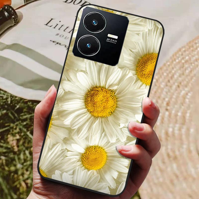 Für Vivo Y22 Hülle Weiches Silikon Stoßfeste Handyhülle für Vivo Y22 Y22s Y 22 s Hüllen Y 22 2022 Schwarzer Bumper Schutzhüllen