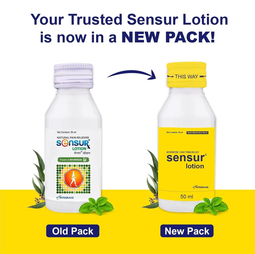 Sensur Natural Ayurvedic Pain Relief Lotion 50ml Pack of 1 Fast Acting Muscle Joint Relief