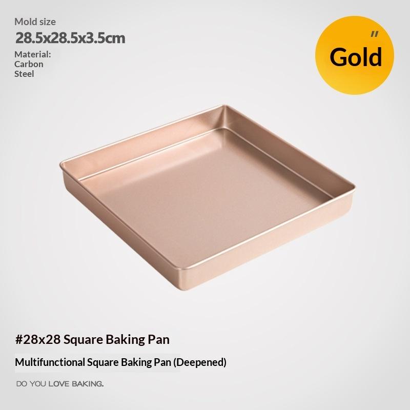 New Square Non-Stick Baking Pan Thickened Carbon Steel Cake Baking Sheet Tray Cookies Pizza Bread Cake Mold Bakeware Tools