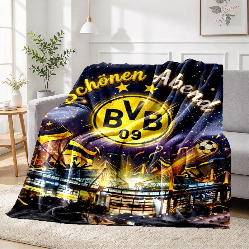 Borussia DortmundBVB Pattern Blanket for Home Decoration, Bed, Sofa, Car Travel, Camping, Suitable for All Seasons, Birthday Christmas Gift