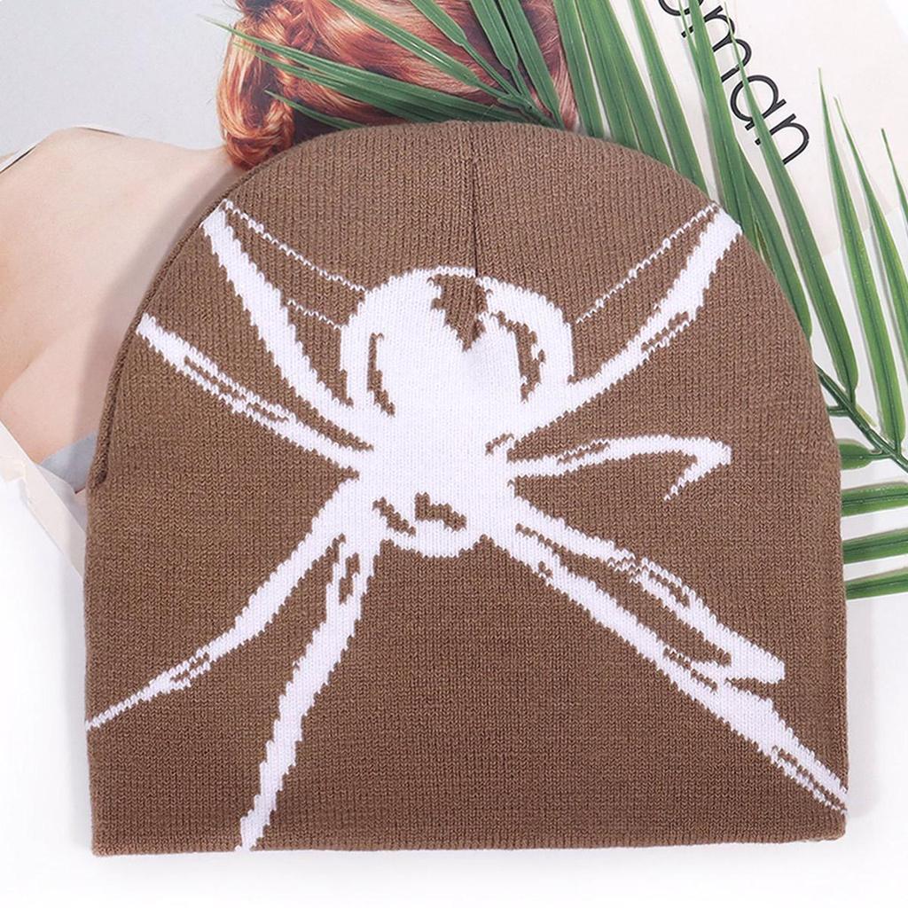 New Jacquard Autumn/Winter Halloween Spider Knit Hat for Men and Women
