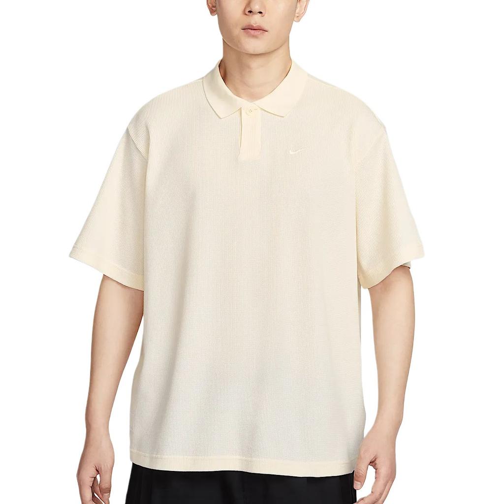 Nike Club Oversized Fashionable Versatile Short Sleeve T-Shirt Men Tops Light-Ivory IF0377110