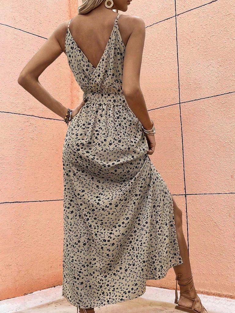 2024 Women's Sexy Leopard Print Backless Tie-Up Dress