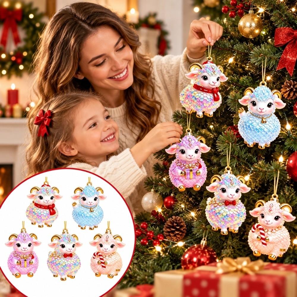 Shining Goat Hanging Ornament Set 2D Flat Animal Hanging Decoration Shop Window Display