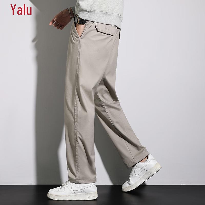 Yalu Men's Loose-Fit Pure Cotton Straight Cargo Pants