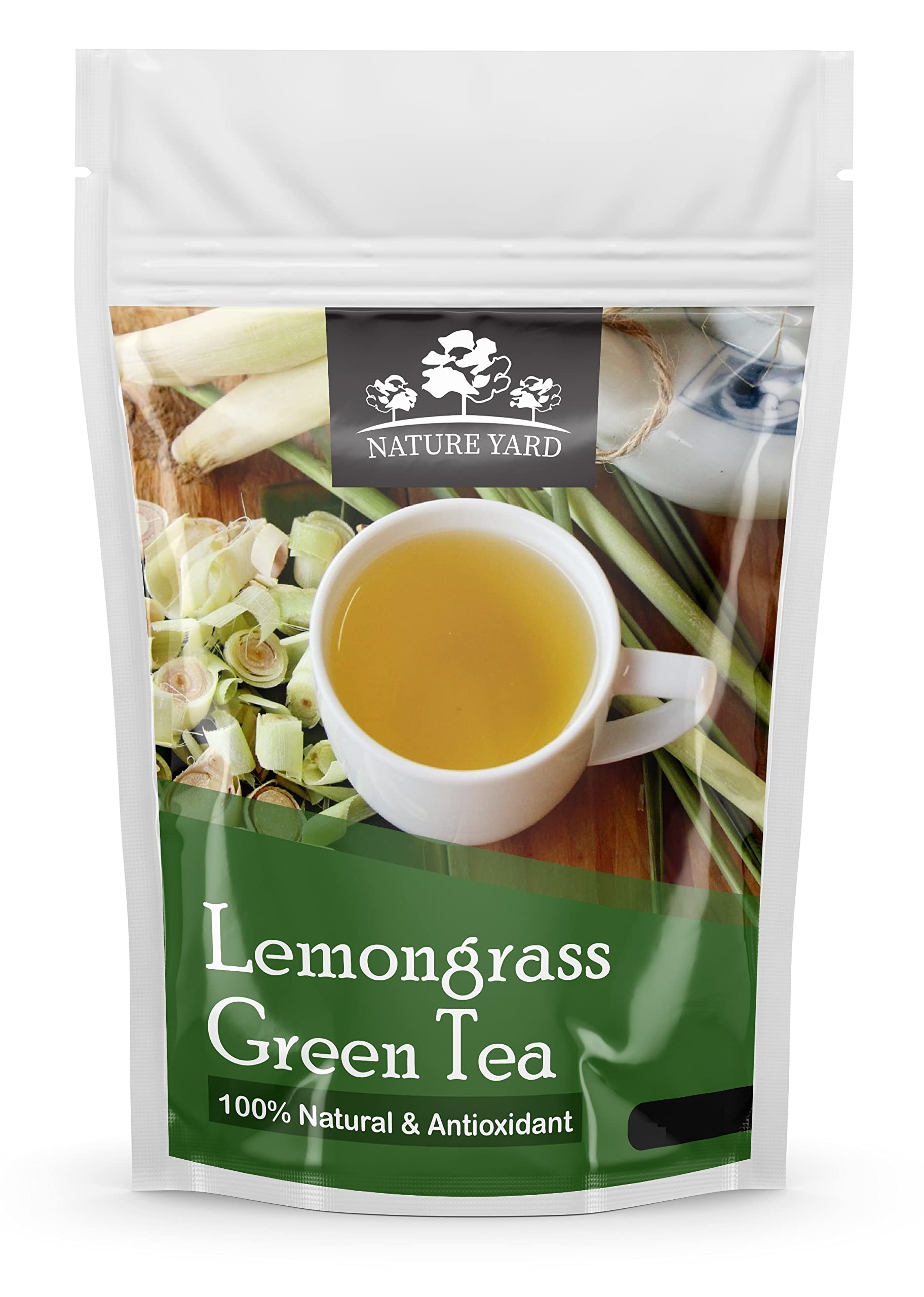 

NATURE YARD Pure organic Lemon grass Herbal green Tea Leaves - 50gm - 100% Natural and Antioxidant Rich Best for Weight Management, Detoxify and