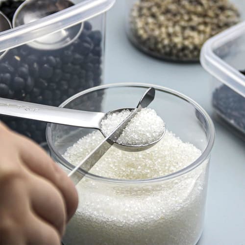 Ensemble de 7 cuillères à mesurer YFWOOD, Cuillère à mesurer la farine, Cuillère à soupe en acier inoxydable, Cuillère à café, et Spatule fine, Importé d'Europe et des États-Unis, Ea