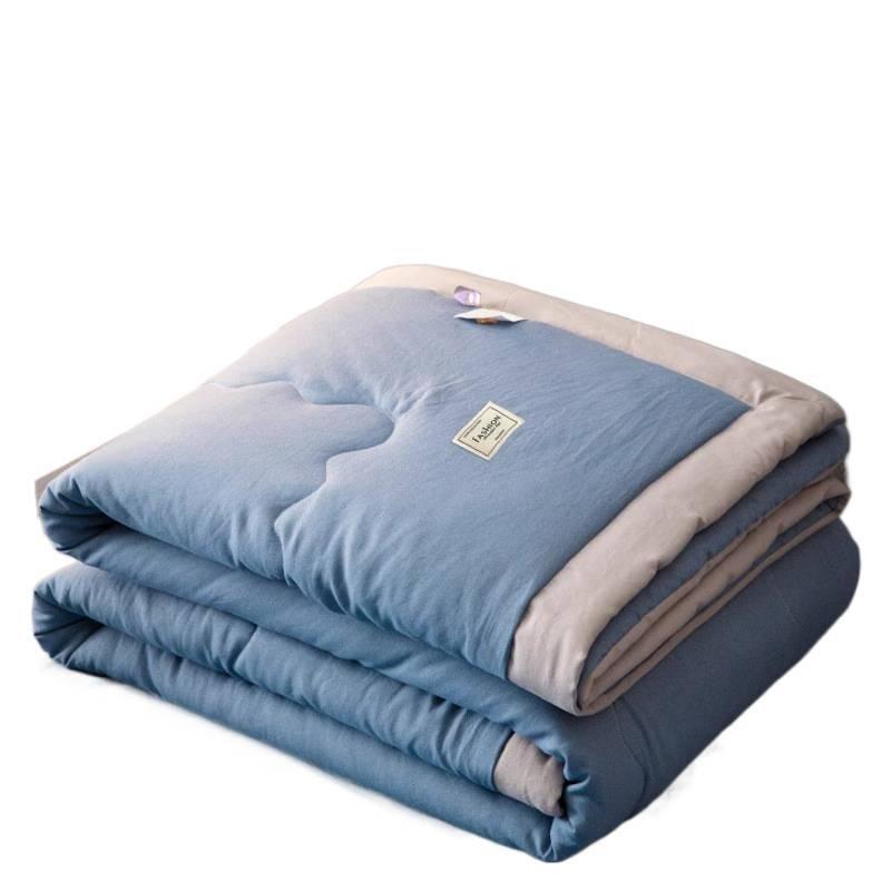 Juego de colcha de algodón lavado de verano - Juego de colcha refrescante de verano lavable a máquina - Juego de cuatro piezas para funda de colcha de aire acondicionado