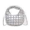 Summer High-end Commuter Messenger Bag Women's New Silver Pleated Cloud Bag Versatile Bubble Hand Bag