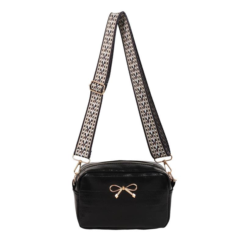 Süße lässige Schulter-Achseltasche 2025 neue einfache einfarbige Schleifen-Umhängetasche personalisierte kleine quadratische Tasche