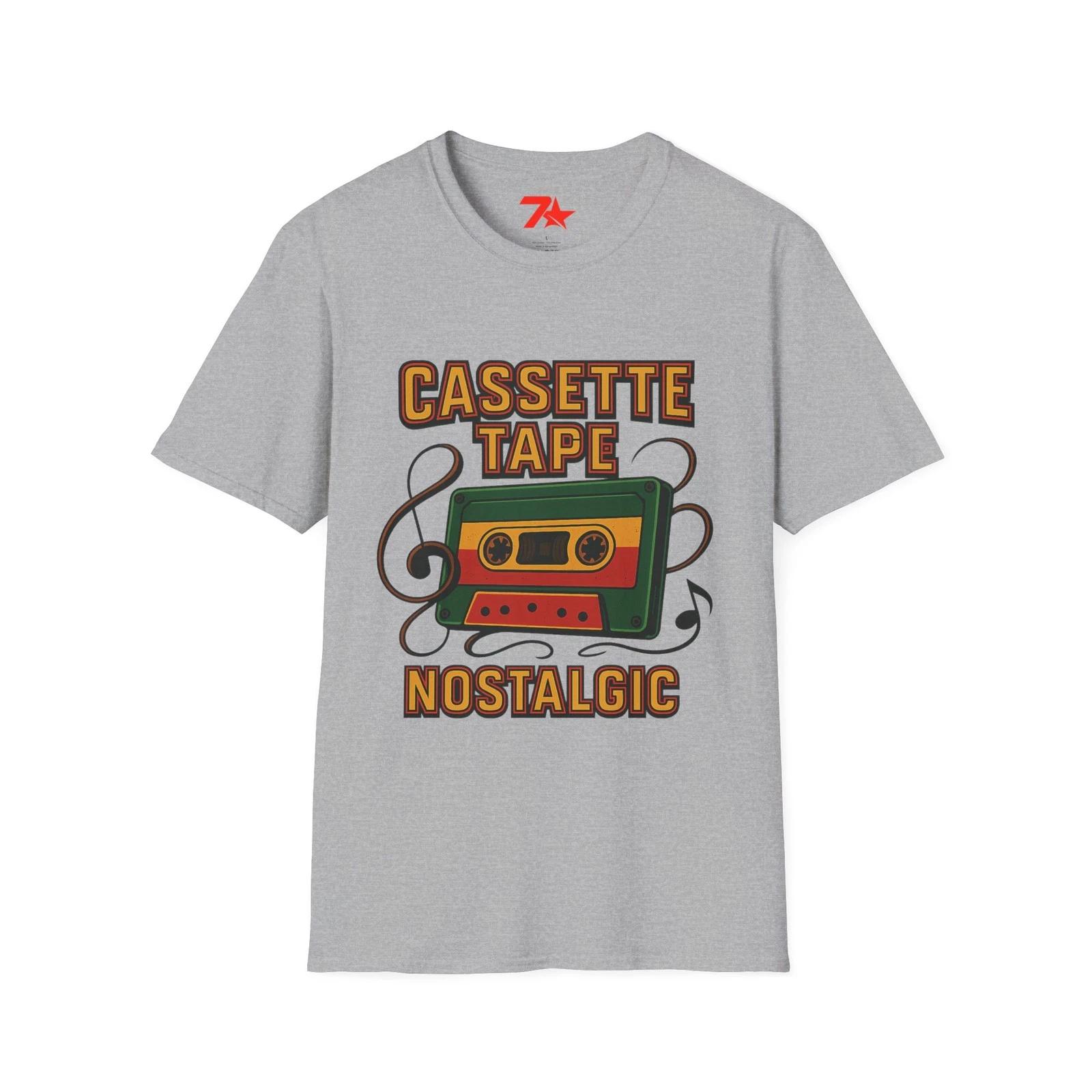 

Vintage Cassette Tape Nostalgia Unisex Tee, Softstyle T shirt for Music Lovers, S