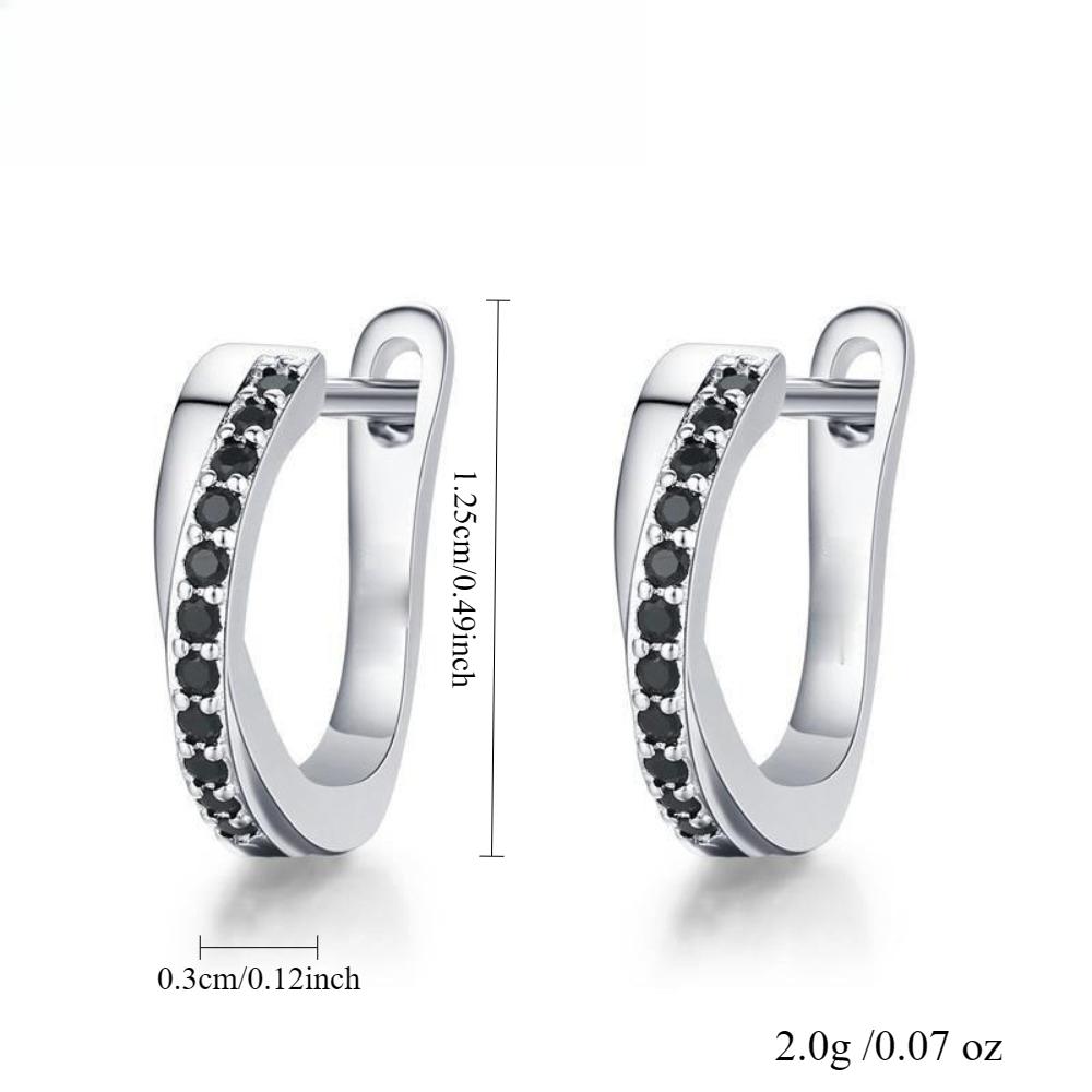 

Серьги-кольца BLACK AWN с крестом, серьги с черным камнем для женщин, серьги-кольца