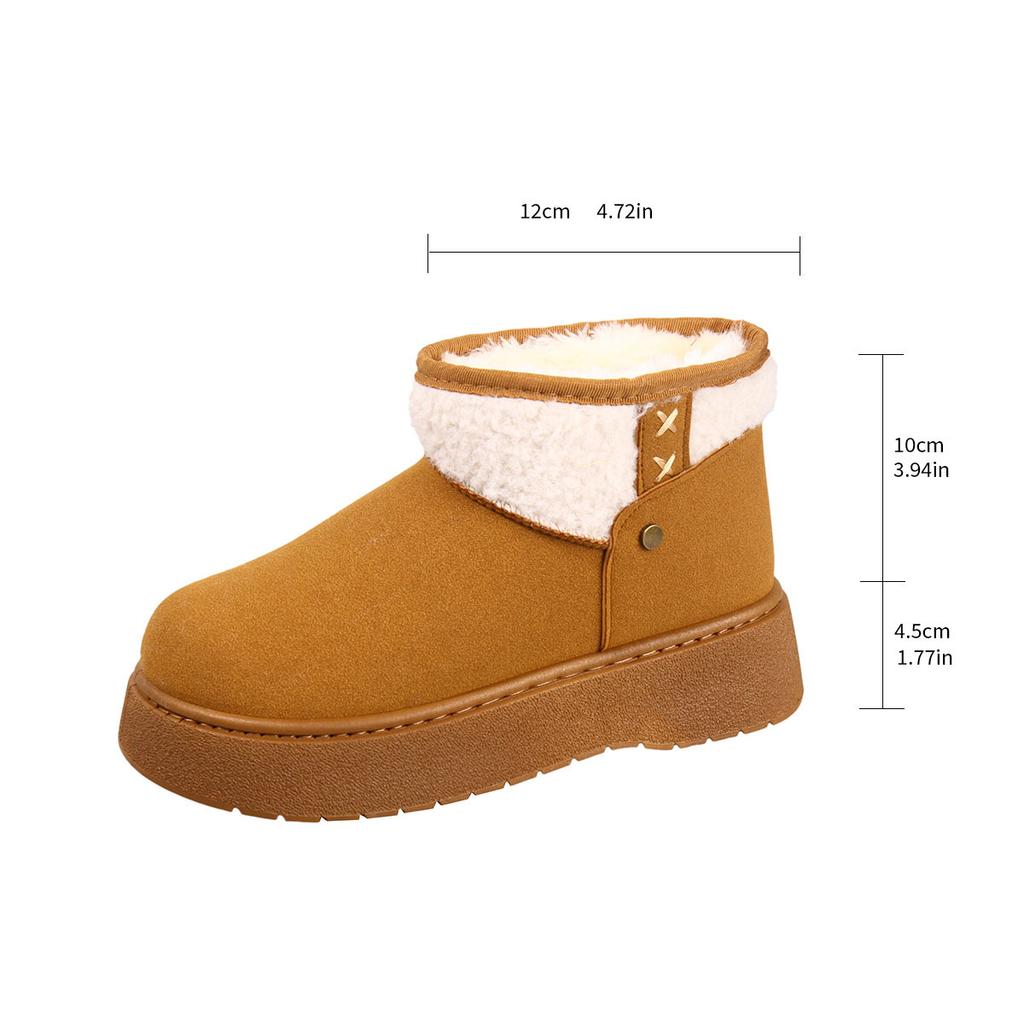 Fashion Winter Women Shoes Short Barrel Snow Boots Outdoor Anti Slip Thick Cotton Shoes 2025 New Large Size Warm Thick Soled Snow Boots