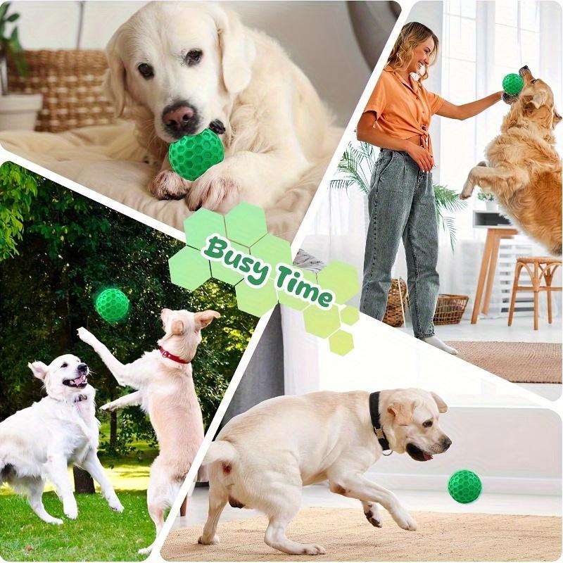 1PC Unbreakable Squeaky Dog Chewing Ball Tough Natural Rubber Toy Fun Interactive Game for All Breeds