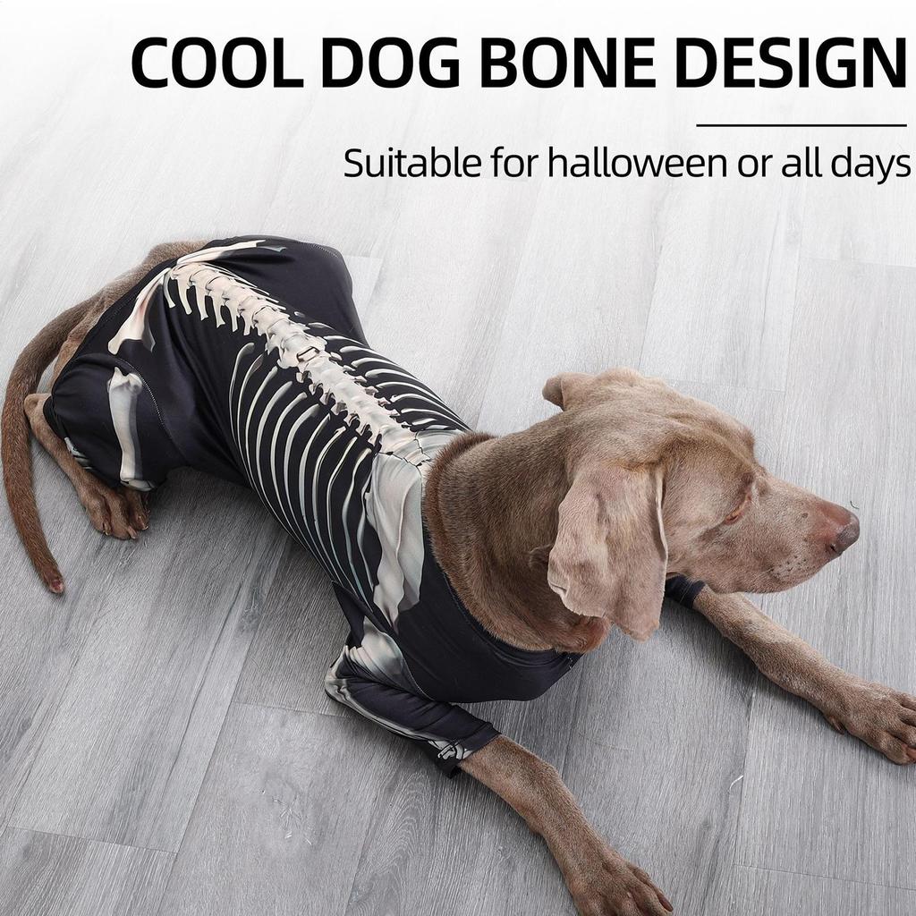 Halloween Dog Costumes Dog Skeleton Costume Puppy Bodysuit Pet Halloween Clothes for Holiday Photo Celebrations Outfits Apparel