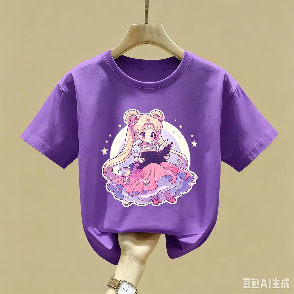 Maglietta Sailor Moon Bambini Ragazza Ragazzo Vestiti Estivi Neonato Cotone Magliette Stampa Manica Corta Top Bambini Toddler Anime Magliette Regalo