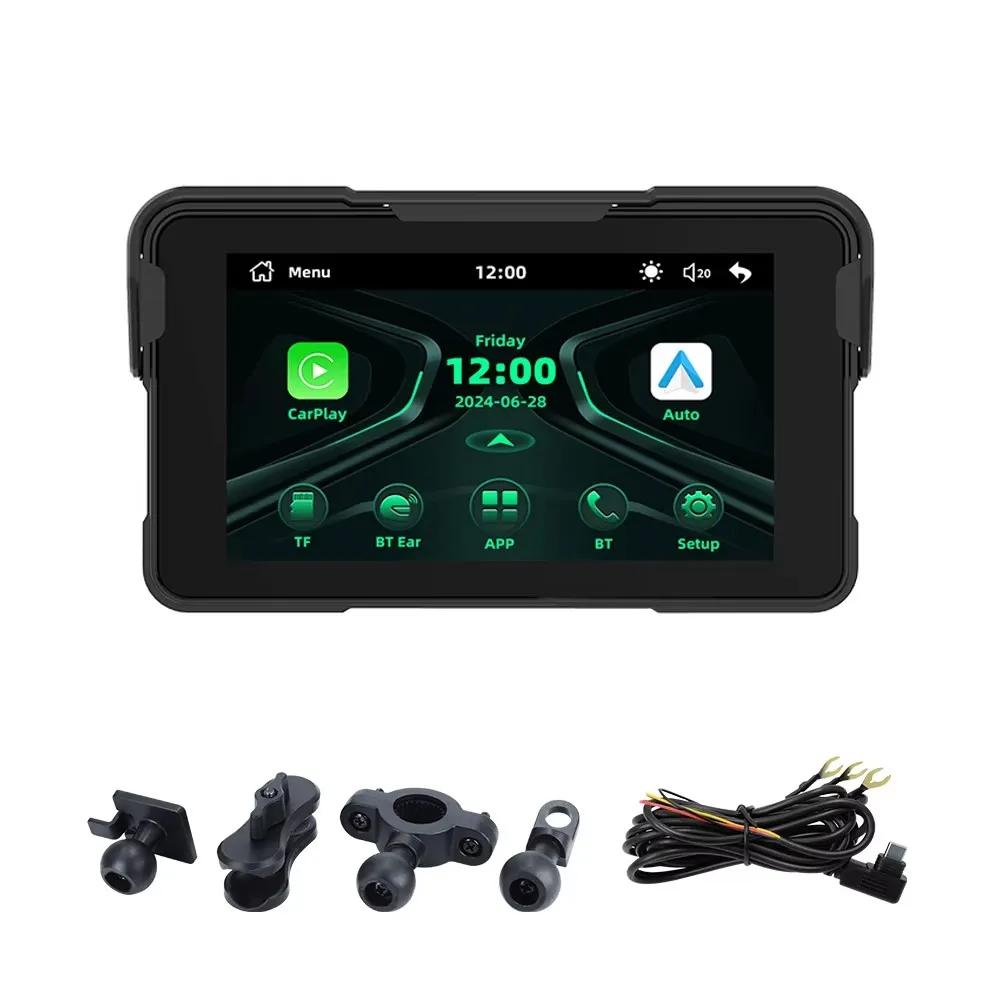 

5-дюймовий цифровий дисплей-монітор GPS-навігації для мотоцикла, бездротовий CarPlay, Moto Android Auto, панель приладів, BT5.0, водонепроникний