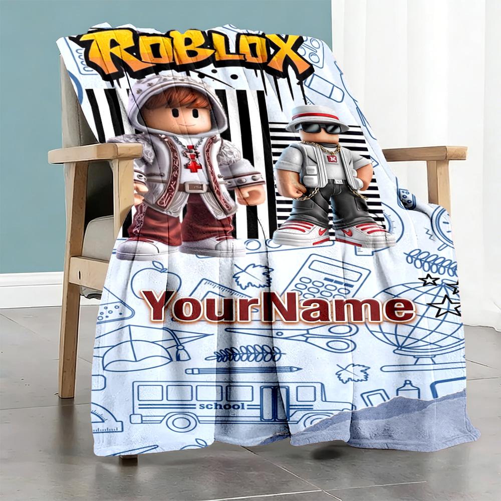 Roblox 482 Personalized Name Blanket Lightweight Personalized Blanket Warmthful Decor Throw For Living Room Office Chair Sofa Couch All-Season Use