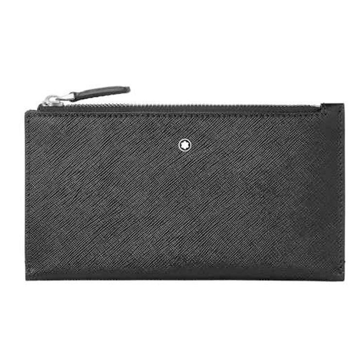 Montblanc Zipper Closure Leather Mini Clutch Men clutch Black 128574
