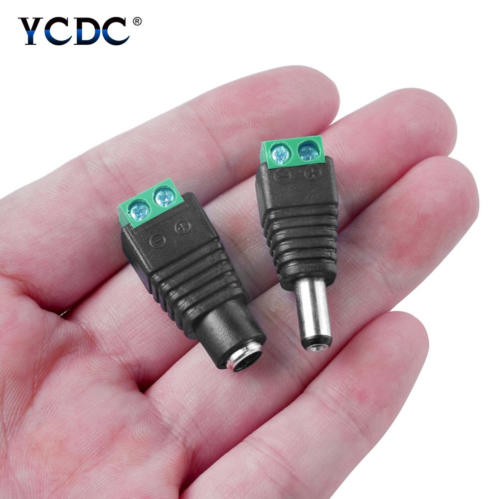 5Pairs 2.1x5.5mm DC Power Cable Jack Adapter Connector Plug CCTV Camera Use 1 Q